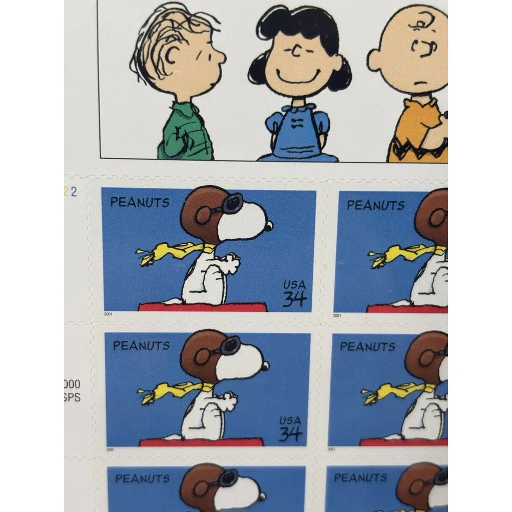 Lot of 3 Vintage USPS Stamp Sheets Peanuts Snoopy Lucille Ball SEALED NEW